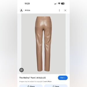 Aritzia Melina Leather Pant in Brown